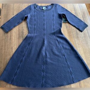 NWT Gabby Skye Navy Dress Classic Preppy Long Sleeve - size s